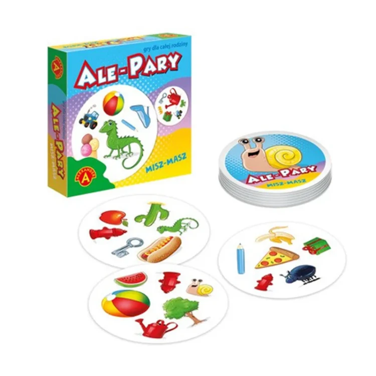 Widok zestawu 31 okrągłych kart do gry Mini Ale Pary Misz Masz marki ALEXANDER