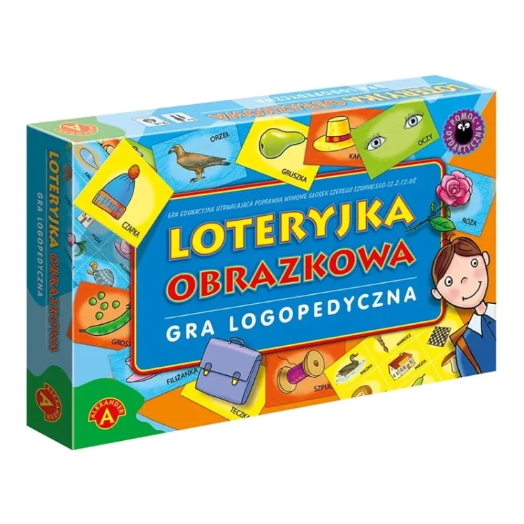 Gra Loteryjka obrazkowa logopedyczna ALEXANDER z kolorowymi planszami i kartonikami