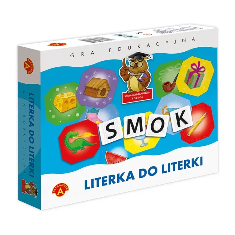 Gra Literka do literki ALEXANDER - plansza i elementy gry edukacyjnej dla dzieci