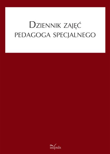 Dziennik zajęć pedagoga specjalnego IMPULS okładka w widoku frontalnym