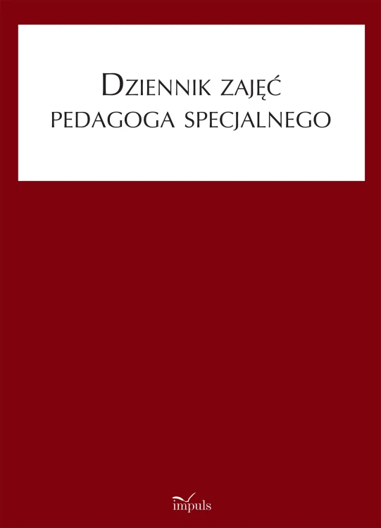 Dziennik zajęć pedagoga specjalnego IMPULS okładka w widoku frontalnym