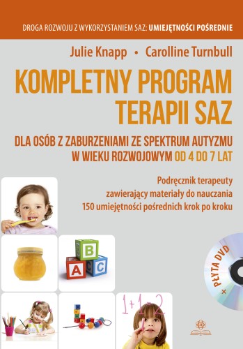 Kompletny program terapii SAZ 4–7 lat HARMONIA – okładka książki terapeutycznej z płytą DVD