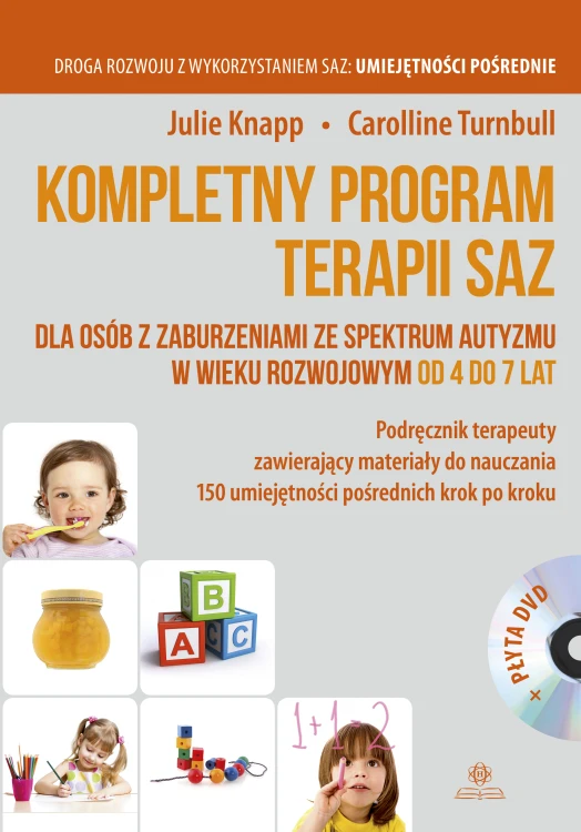 Kompletny program terapii SAZ 4–7 lat HARMONIA – okładka książki terapeutycznej z płytą DVD