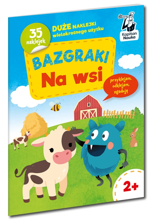 Bazgraki na wsi – książeczka edukacyjna z naklejkami dla dzieci od 2 lat z kolorowymi ilustracjami i zadaniami