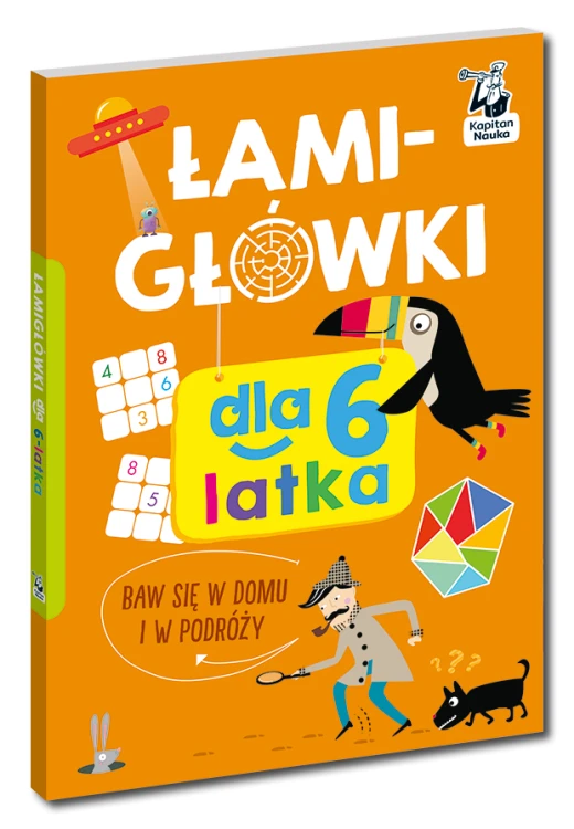 Łamigłówki dla 6-latka, książka z blisko 100 zagadkami i ćwiczeniami logicznymi