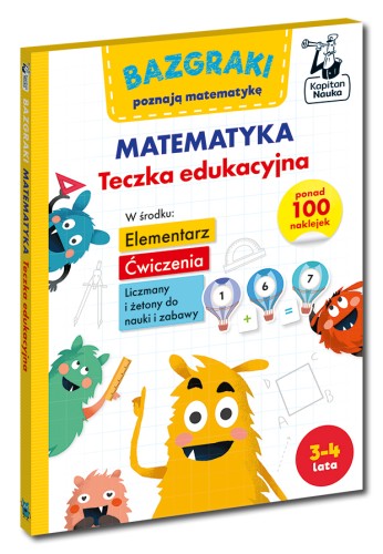 Bazgraki Matematyka teczka edukacyjna EDGARD dla dzieci 3-4 lata z kolorowymi naklejkami i pomoce manipulacyjne