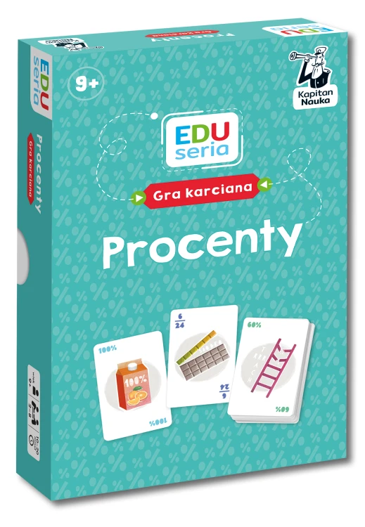 Gra karciana EDUseria Procenty Kapitan Nauka z 55 kartami edukacyjnymi
