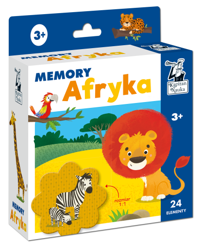 Kapitan Nauka Afryka Memory gra pamięciowa EDGARD z 24 kafelkami