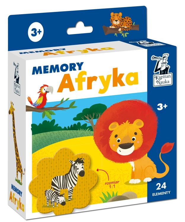 Kapitan Nauka Afryka Memory gra pamięciowa EDGARD z 24 kafelkami