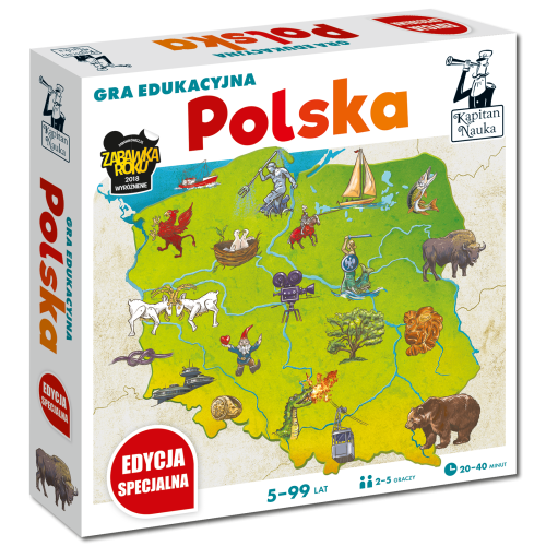 Gra edukacyjna Polska Edycja specjalna Kapitan Nauka - plansza i elementy gry edukacyjnej