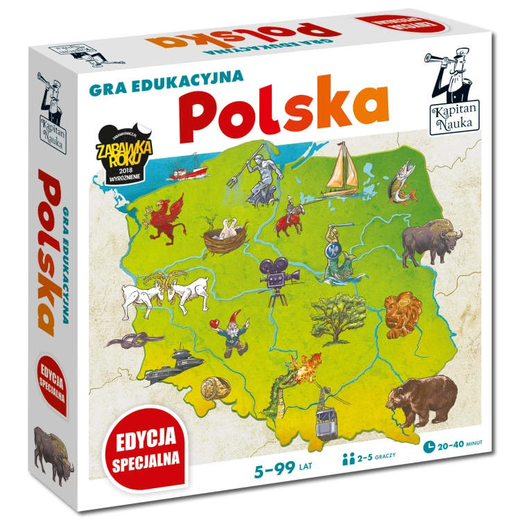 Gra edukacyjna Polska Edycja specjalna Kapitan Nauka - plansza i elementy gry edukacyjnej