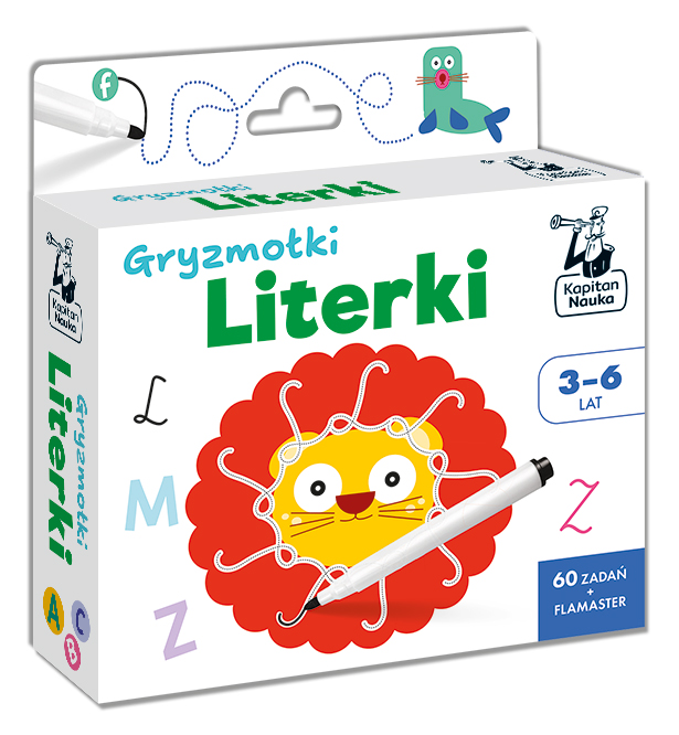 Gryzmołki. Literki Kapitan Nauka – zestaw edukacyjny EDGARD z ćwiczeniami do nauki alfabetu