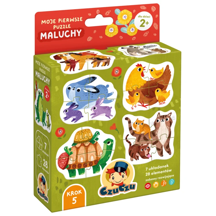 Moje pierwsze puzzle Maluchy CzuCzu edukacyjne puzzle dla dzieci od 2 lat z kolorowymi ilustracjami zwierząt