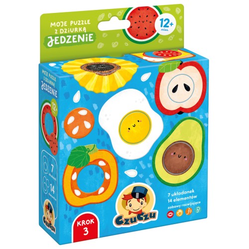 Puzzle Moje puzzle z dziurką Jedzenie CZUCZU - zestaw 14 elementów dla najmłodszych