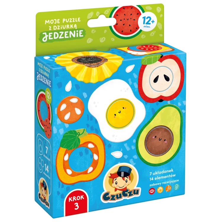 Puzzle Moje puzzle z dziurką Jedzenie CZUCZU - zestaw 14 elementów dla najmłodszych