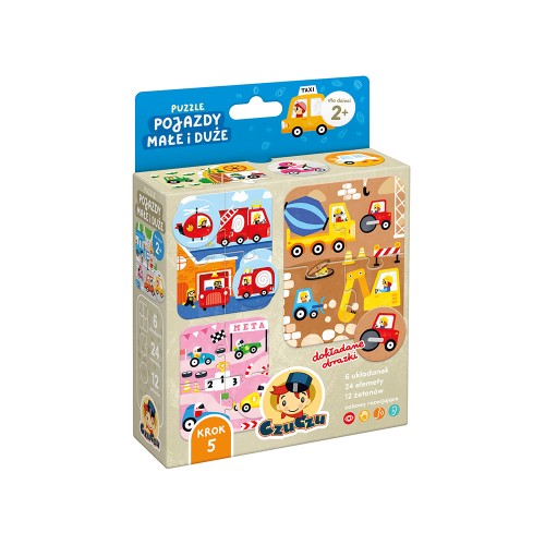 Zestaw puzzli i gry CzuCzu Puzzle Pojazdy małe i duże dla dzieci od 2 lat