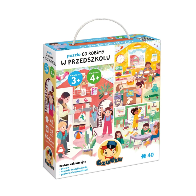 CzuCzu Puzzle Co robimy w przedszkolu – kolorowa plansza z przedszkolnymi scenami autorstwa CZUCZU