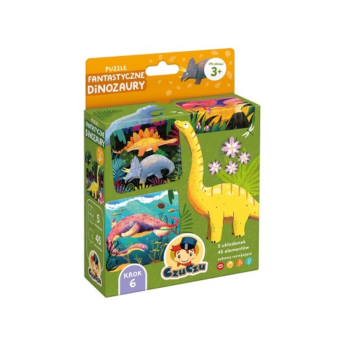 Puzzle Fantastyczne Dinozaury CZUCZU - kolorowe układanki z motywem dinozaurów