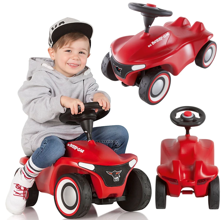 BIG czerwony jeździk Bobby Car Neo Red widok z boku, marka BIG