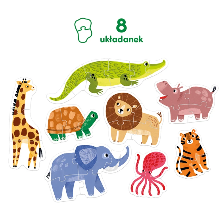 Szczegółowe elementy puzzli progresywnych Dzikie zwierzątka CZUCZU