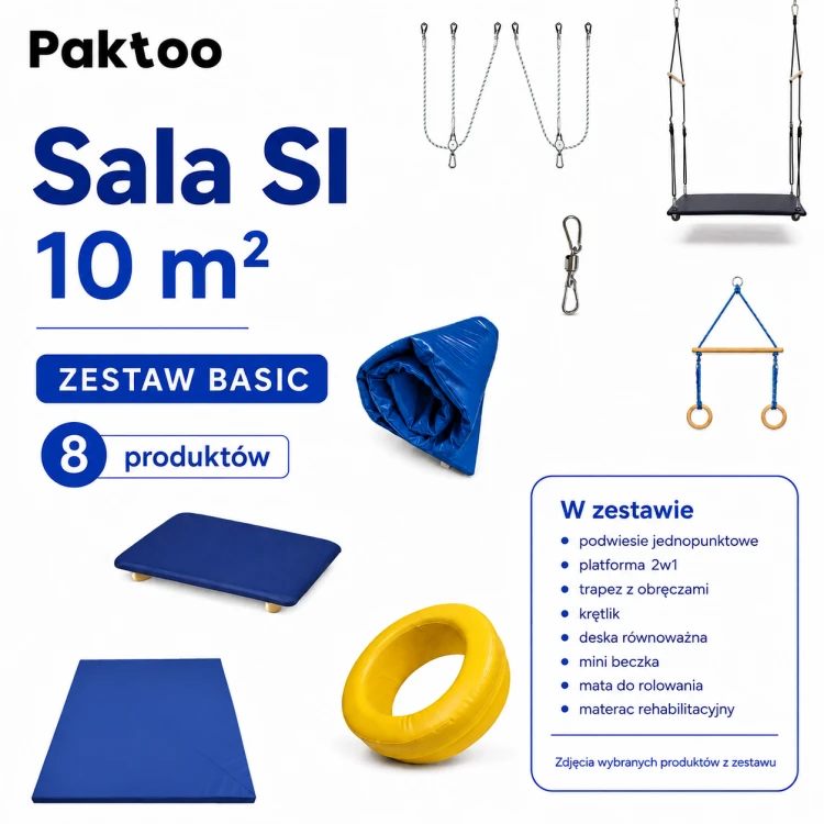 Zestaw wyposażenia sali integracji sensorycznej 10 m² BASIC marki Inna marka – widok całego zestawu