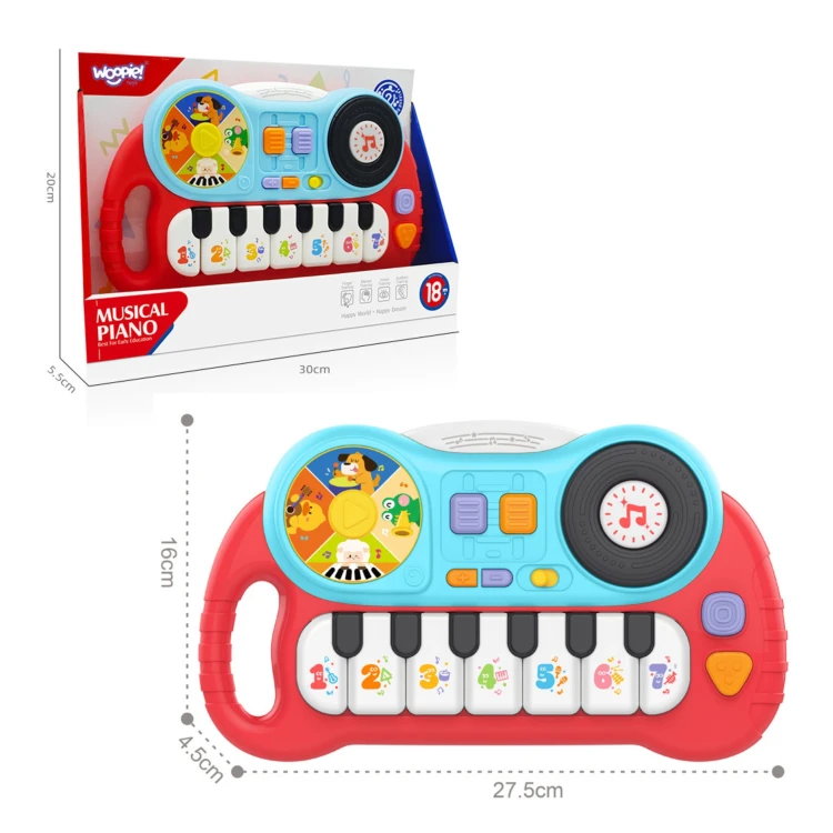 Zabawka muzyczna WOOPIE Baby - interaktywne pianinko dla dzieci z kolorowymi elementami