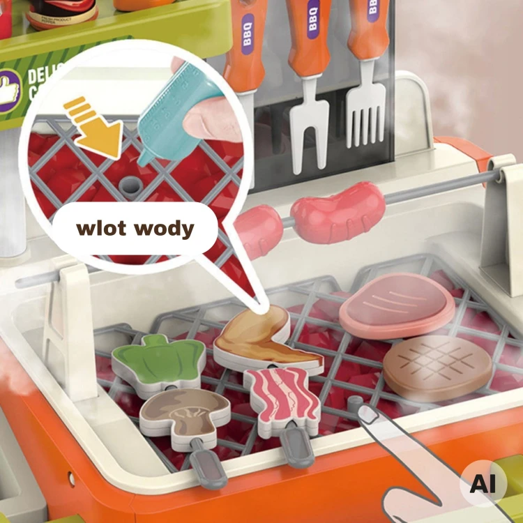 Kubki i przyprawy w buteleczkach, w tym sos BBQ i ketchup w zestawie WOOPIE