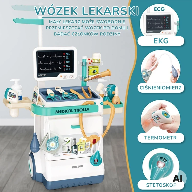 Zestaw akcesoriów medycznych WOOPIE do wózka lekarskiego dla dzieci
