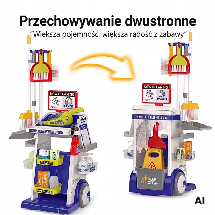 Zestaw WOOPIE do sprzątania – miotła, mop, zmiotka i szufelka w komplecie