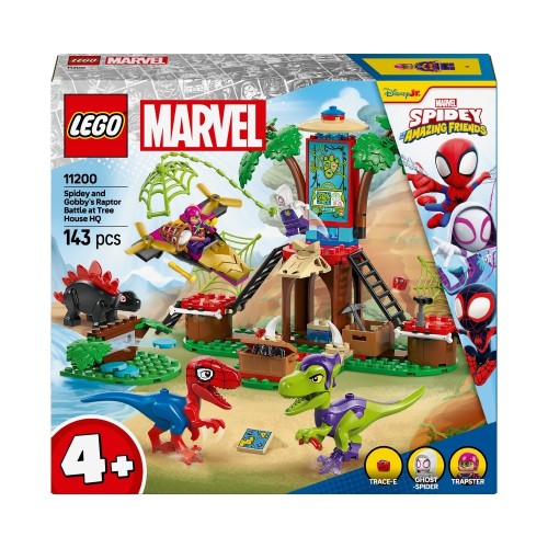 Zestaw LEGO Marvel Bitwa Spidey’ego i Gobby’ego przy domku na drzewie 11200 z figurkami i dinozaurami