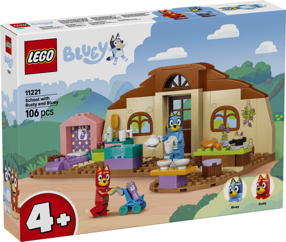 Zestaw LEGO Bluey szkoła z Ryżykiem i Blue 11221 z minifigurkami i detalami modelu