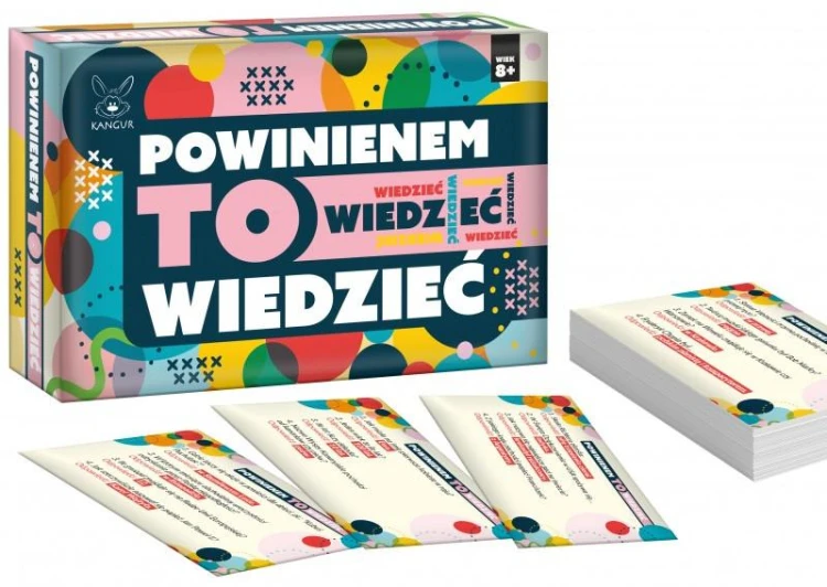 Zestaw 54 kart do gry Powinienem to wiedzieć KANGUR - pytania edukacyjne