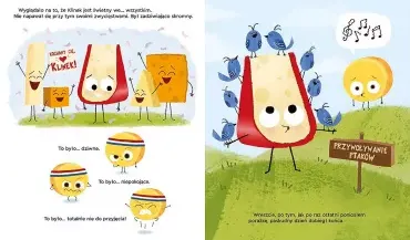 Barwna ilustracja z książki Wielki Ser. Smaczna Banda i emocje autorstwa Pete’a Oswalda