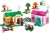 Minifigurki Stitches, Fuchsia i Fang oraz dwa domy LEGO Animal Crossing 77057 widok z boku