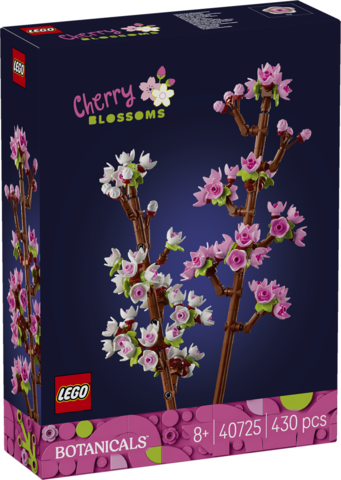 LEGO Botanicals Kwiaty Wiśni 40725 zestaw 438 elementów do budowy dekoracyjnych gałązek
