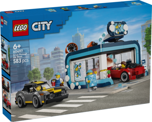 LEGO City Automatyczna Myjnia samochodowa 60497 z ruchomymi szczotkami i akcesoriami