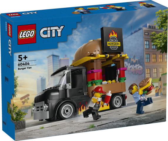 LEGO City Ciężarówka z burgerami 60404 – zestaw LEGO® do budowy food trucka z burgerami
