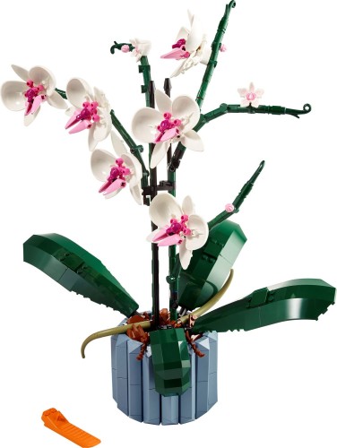 Detal zestawu LEGO Botanicals Orchidea 10311 z ruchomymi kwiatami i korzeniami powietrznymi