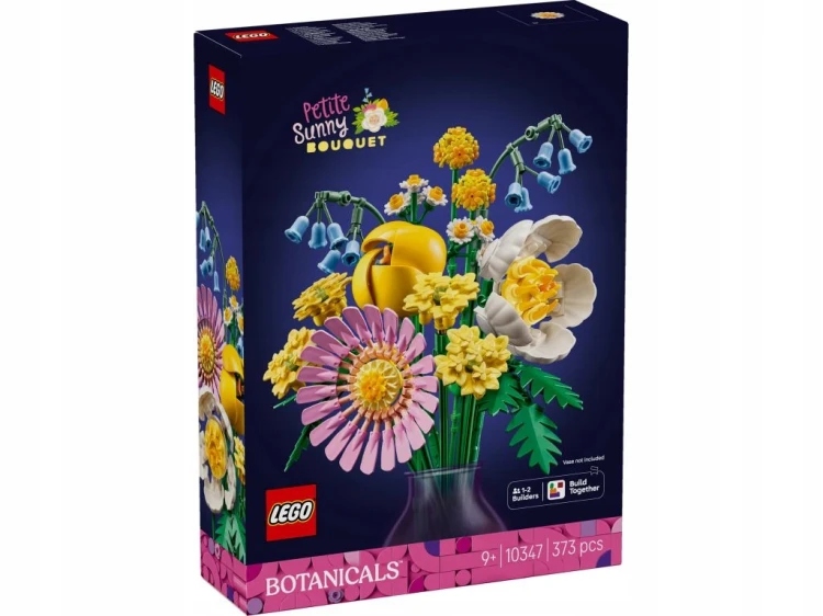 LEGO Botanicals Mały bukiet żółtych kwiatów 10347 z regulowanymi łodygami i siedmioma rodzajami kwiatów