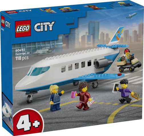Zestaw LEGO City Samolot pasażerski 60492 z minifigurkami i detalami modelu