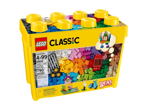 Zestaw LEGO Classic Kreatywne klocki duże pudełko z marką LEGO, pokazujący różnorodne klocki i elementy specjalne