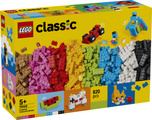 Zestaw LEGO Classic 11045 z kolorowymi klockami i instrukcjami do kreatywnego budowania
