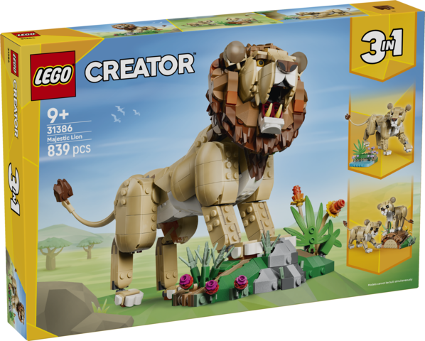 Zestaw LEGO Creator 3w1 Dzikie zwierzęta: Dumny lew - model lwa z ruchomymi elementami marki LEGO®