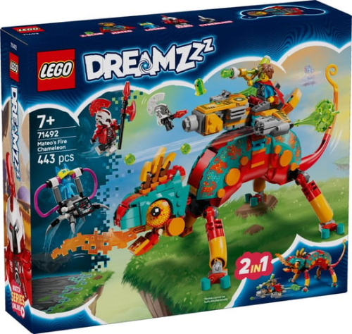 Zestaw LEGO DREAMZzz Ognisty kameleon Mateo z ruchomymi elementami i figurkami LEGO