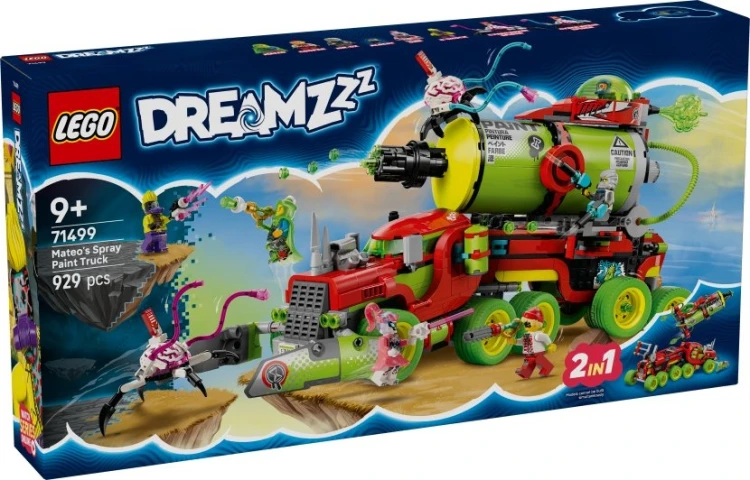 Zestaw LEGO DREAMZzz Sprayowa ciężarówka Mateo 71499 z 929 elementami do kreatywnej zabawy
