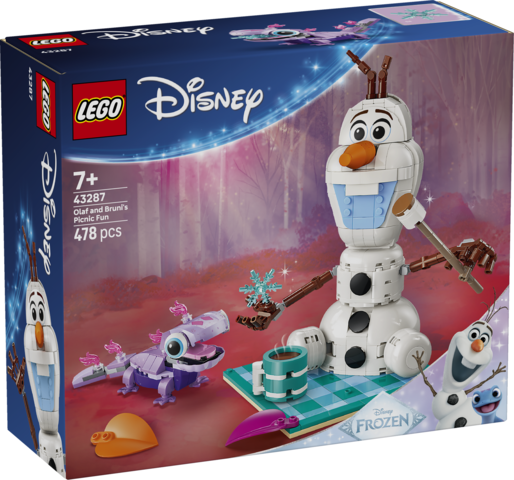 Zestaw LEGO Disney Piknik Olafa i Bruniego 43287 z figurkami i akcesoriami w kolorowym układzie
