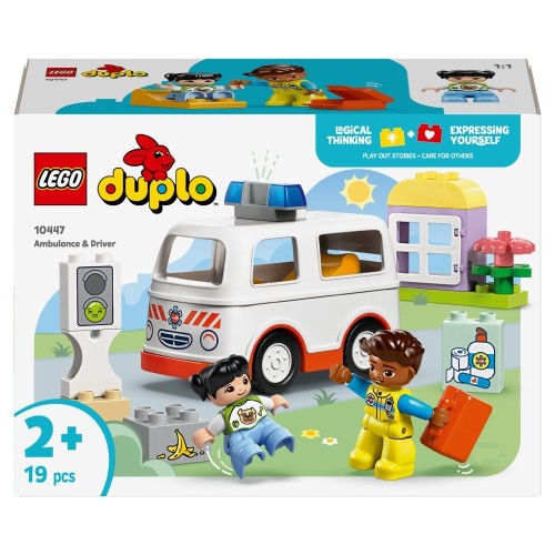 LEGO Duplo Town Karetka z kierowcą 10447 – zestaw LEGO® DUPLO® z pojazdem i akcesoriami ratunkowymi