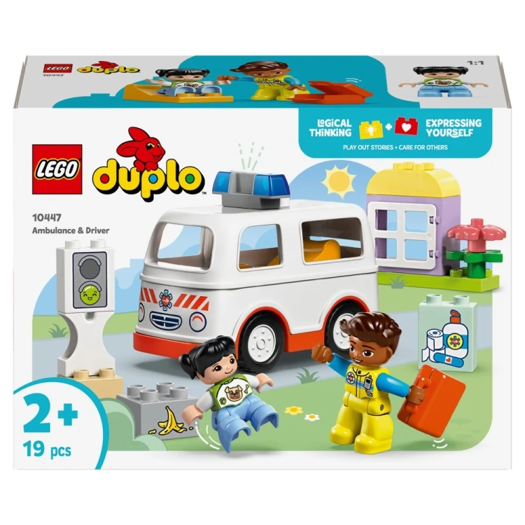 LEGO Duplo Town Karetka z kierowcą 10447 – zestaw LEGO® DUPLO® z pojazdem i akcesoriami ratunkowymi