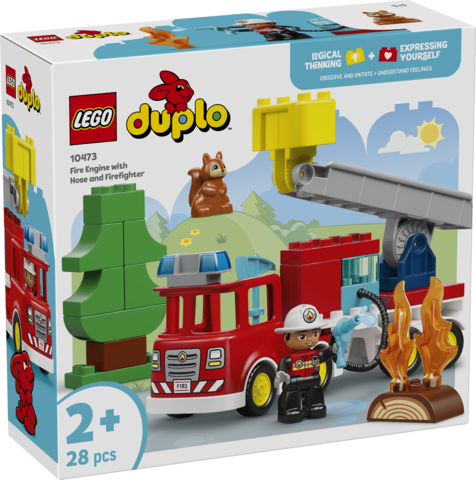 Zestaw LEGO Duplo Wóz strażacki 10473 z figurkami i akcesoriami do zabawy dla dzieci od 2 lat