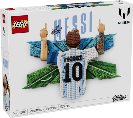 LEGO Editions Lionel Messi – cieszynka 43018 kolekcjonerska dekoracja ścienna 3D z postacią piłkarza w koszulce z numerem 10